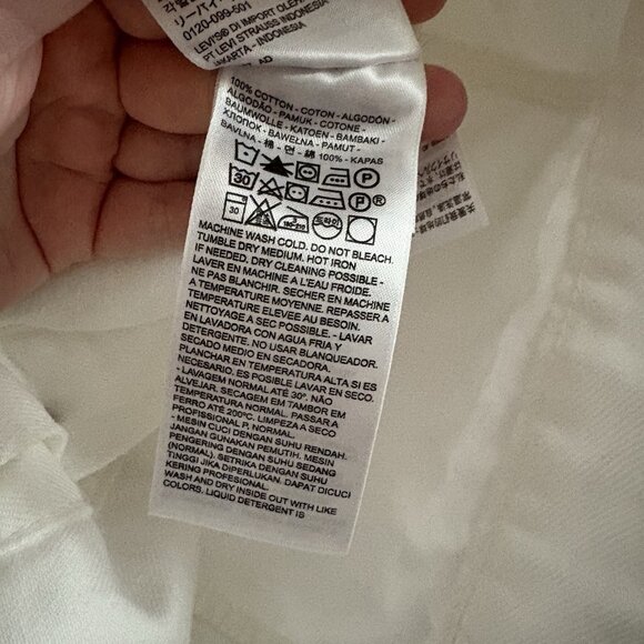 Levis Women S White Denim Casual Slim Button Front Original Trucker Jean Jacket - Picture 10 of 13